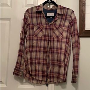 BCBG plaid button up
